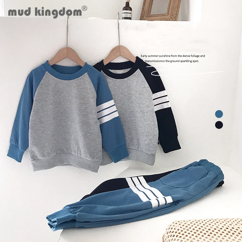 Mudkingdom Boys Pants Set Patchwork Stripe Long Sleeve Pullover Sweatshirts Jogger Sets Boy Loose Fit Outfits for Spring Autumn
Mudkingdom Boys Pants Set Patchwork Stripe Long Sleeve Pullover Sweatshirts Jogger Sets Boy Loose Fit Outfits for Spring Autumn