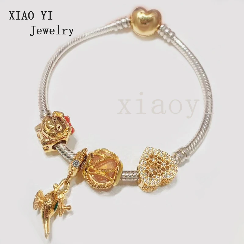 XIAOYI 2020 New 100% S925 Yellow caring animal pig kettle personality high quality bracelet DIY accessories for his girlfriend 
XIAOYI 2020 New 100% S925 Yellow caring animal pig kettle personality high quality bracelet DIY accessories for his girlfriend