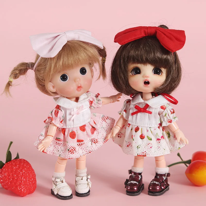 1/8 1/12bjd clothes ob11 baby clothes cute cherry dress + hair band suit suitable for molly, obitsu11, doll skirt for dolls
1/8 1/12bjd clothes ob11 baby clothes cute cherry dress + hair band suit suitable for molly, obitsu11, doll skirt for dolls