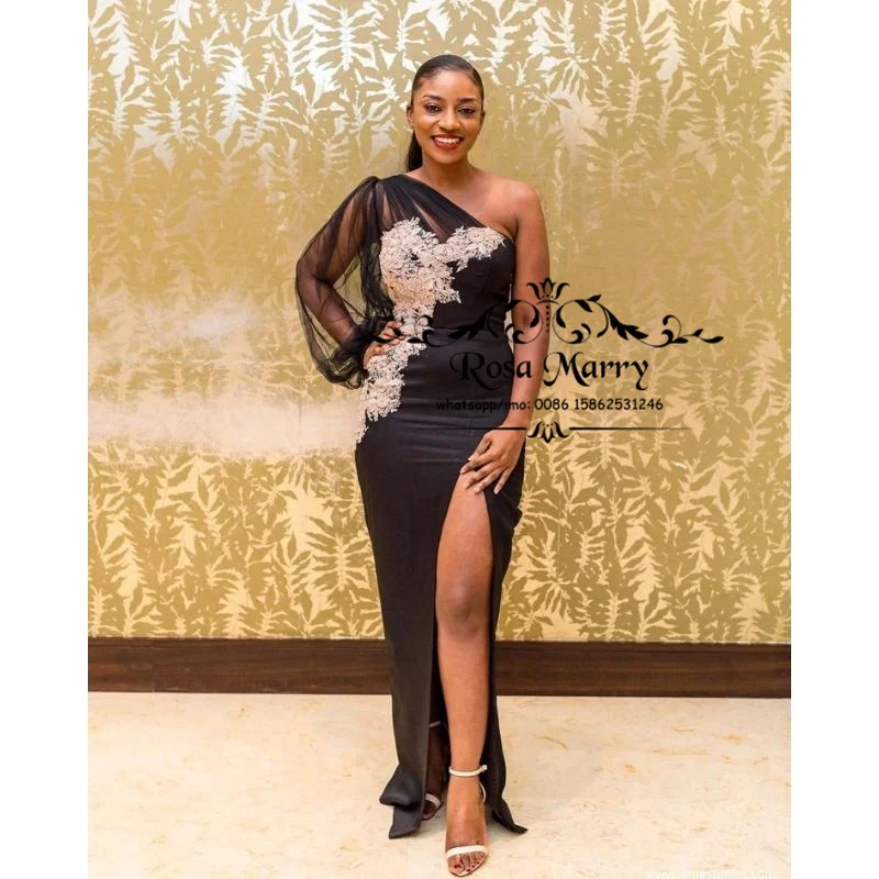 Black Women Formal Evening Dresses 2021 Mermaid One Shoulder Lace Appliques vestidos de fiesta de noche Prom Party Gowns
Black Women Formal Evening Dresses 2021 Mermaid One Shoulder Lace Appliques vestidos de fiesta de noche Prom Party Gowns
