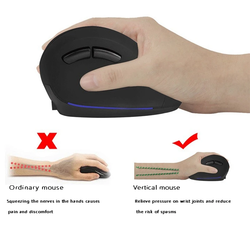 Wireless Mouse 2.4Ghz Vertical Rechargeable DPI1600 Optical Gaming Mouse for PC Desktop Computer Laptop
Wireless Mouse 2.4Ghz Vertical Rechargeable DPI1600 Optical Gaming Mouse for PC Desktop Computer Laptop