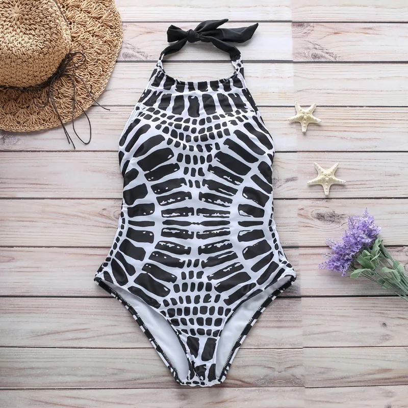 Sexy Halter Strap One Piece Swimsuit Fish Scale Wave Print Bikini Halter Triangle Fashion Slim Beachwear Swimwear
Sexy Halter Strap One Piece Swimsuit Fish Scale Wave Print Bikini Halter Triangle Fashion Slim Beachwear Swimwear