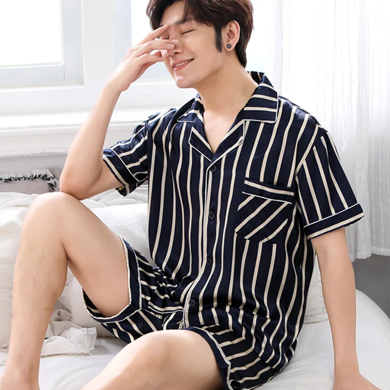 Thoshine Brand Spring Summer Autumn Men Satin Silk Pajamas Sets of T-shirt & Shorts Male Pijama Sleepwear Leisure Home Clothing
Thoshine Brand Spring Summer Autumn Men Satin Silk Pajamas Sets of T-shirt & Shorts Male Pijama Sleepwear Leisure Home Clothing