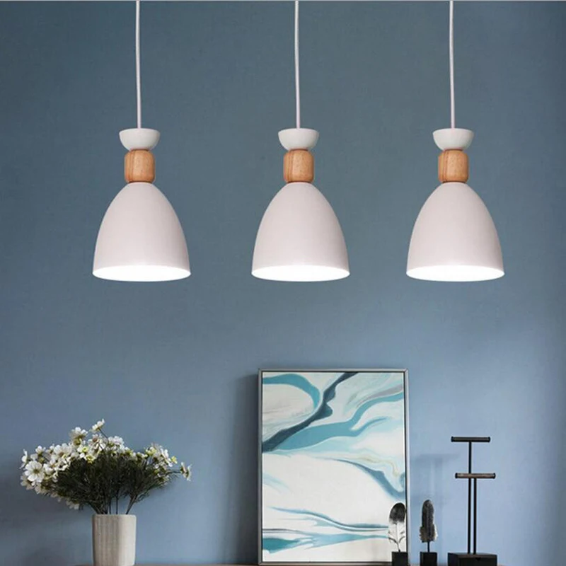 Современные скандинавские потолочные светильники 3 цветных лампы в стиле
