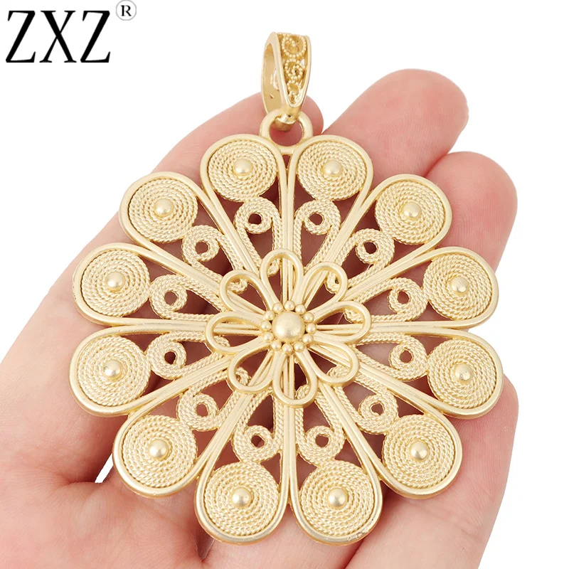 ZXZ 2pcs Matte Gold Large Flower Charms Pendants for Necklace Jewelry Making 60x60mm 
ZXZ 2pcs Matte Gold Large Flower Charms Pendants for Necklace Jewelry Making 60x60mm