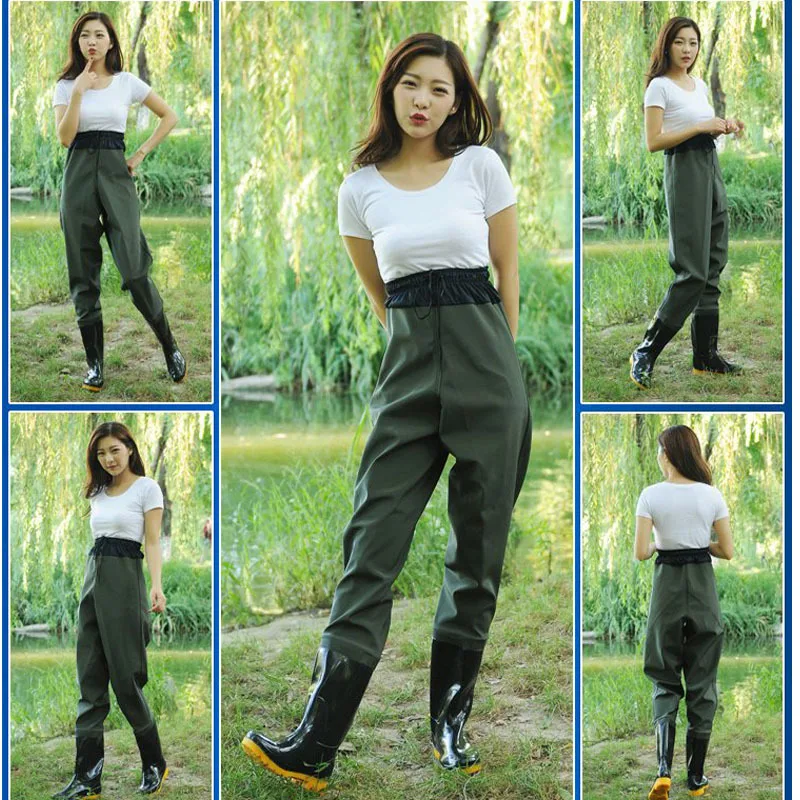 Fly Fishing Waders водонепроницаемые сапоги легкие ПВХ брюки Нескользящие резиновые