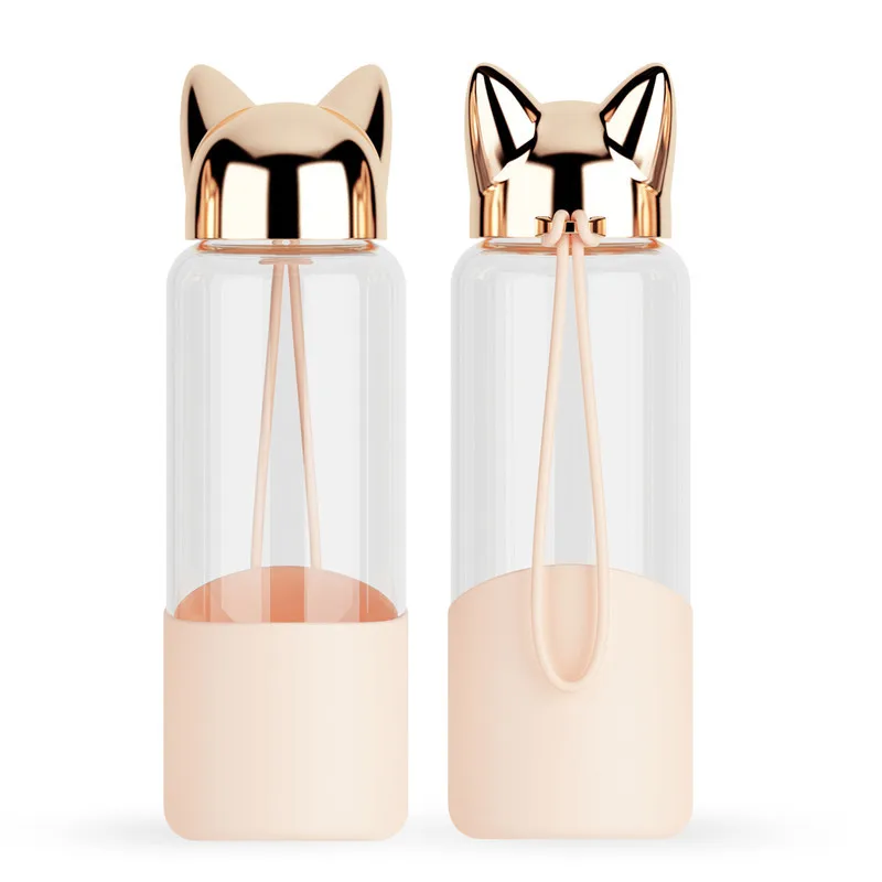 350ML Portable Transparent Glass Water Bottle Cute Cartoon Wolf Portable Drink Bottle With Silicone Rope Outdoor Sport Bottles
350ML Portable Transparent Glass Water Bottle Cute Cartoon Wolf Portable Drink Bottle With Silicone Rope Outdoor Sport Bottles