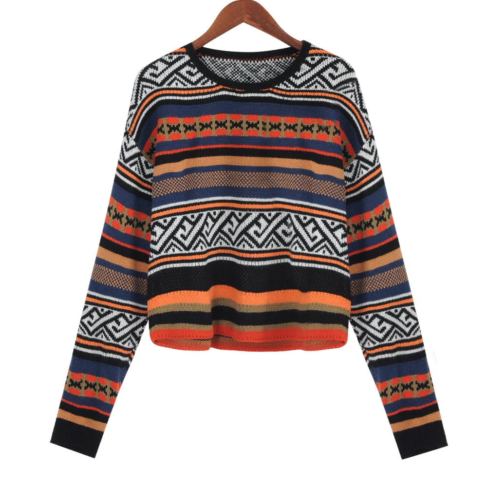 Женский свитер в полоску с длинным рукавом осенний винтажный готическом стиле 2020