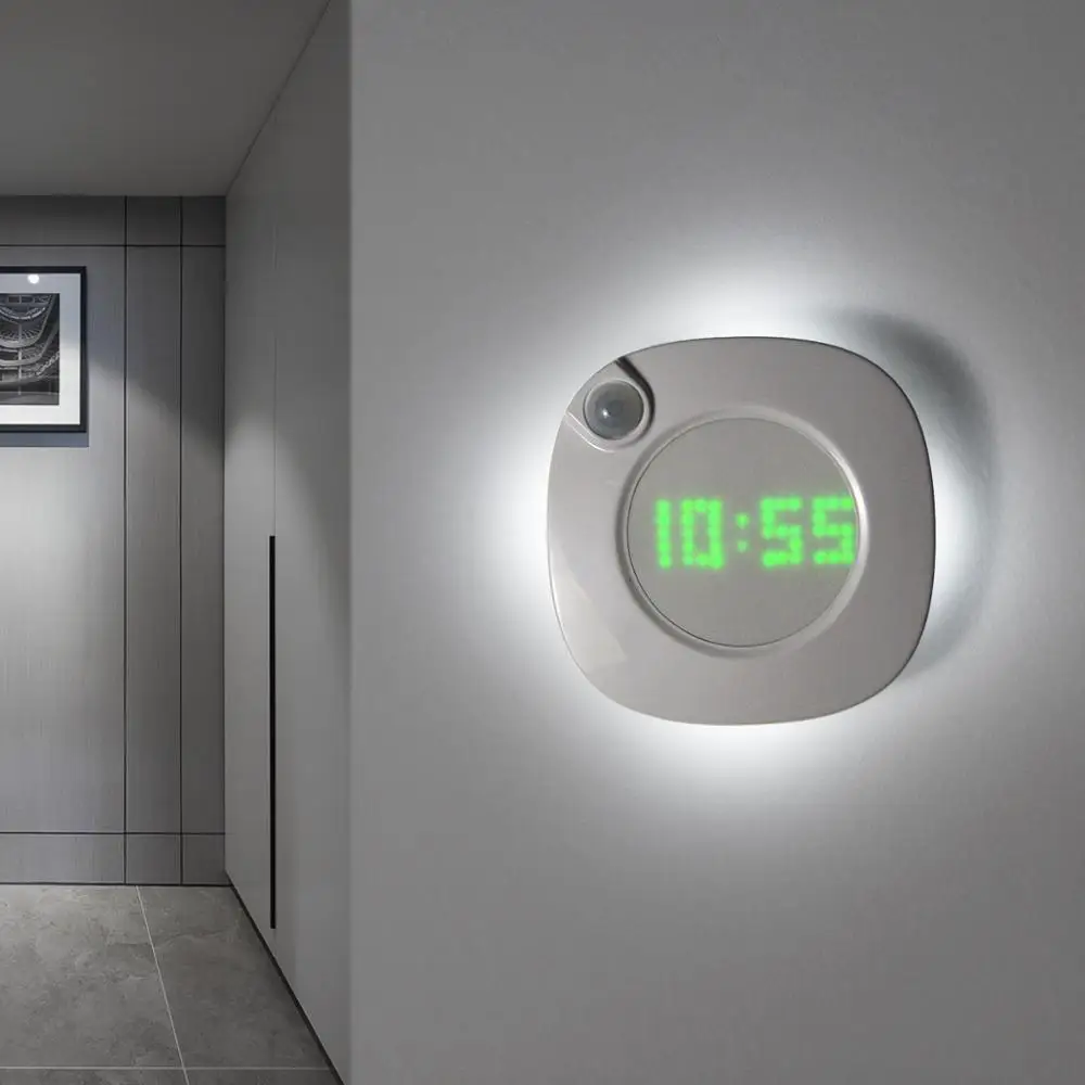 LED PIR Motion Sensor Wall Clock Lamp 360 Degrees USB Modern Design Digital Watch Time Indoor Kitchen Bathoom Study Night Light
LED PIR Motion Sensor Wall Clock Lamp 360 Degrees USB Modern Design Digital Watch Time Indoor Kitchen Bathoom Study Night Light