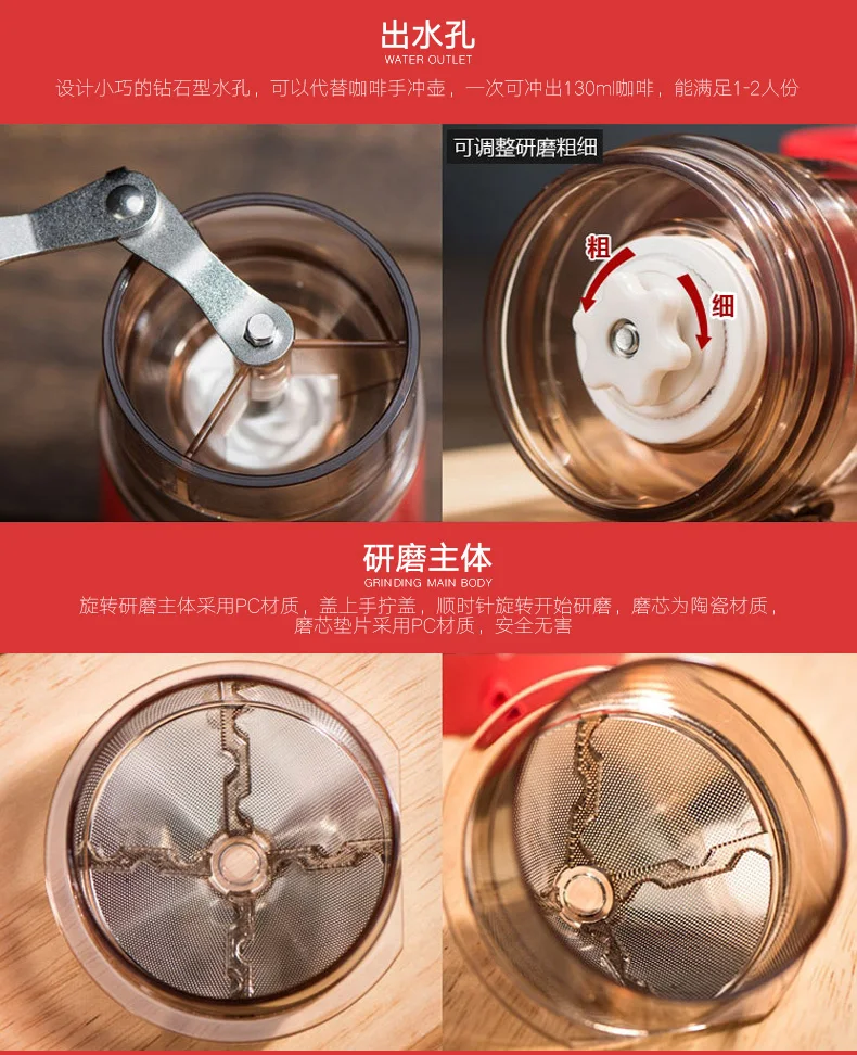 Coffee Grinder Hand-punched One-in-one Cup Multifunctional Hand-rolled Bean Grinder Portable Accompanied Coffee Cup
Coffee Grinder Hand-punched One-in-one Cup Multifunctional Hand-rolled Bean Grinder Portable Accompanied Coffee Cup