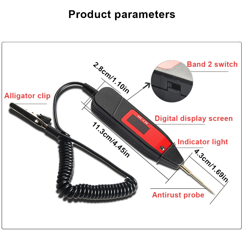 Automotive Circuit Tester Digital Auto Probe Electrical System Tester With Vise Clip Spring Wire Power Probe For Repair Black
Automotive Circuit Tester Digital Auto Probe Electrical System Tester With Vise Clip Spring Wire Power Probe For Repair Black
