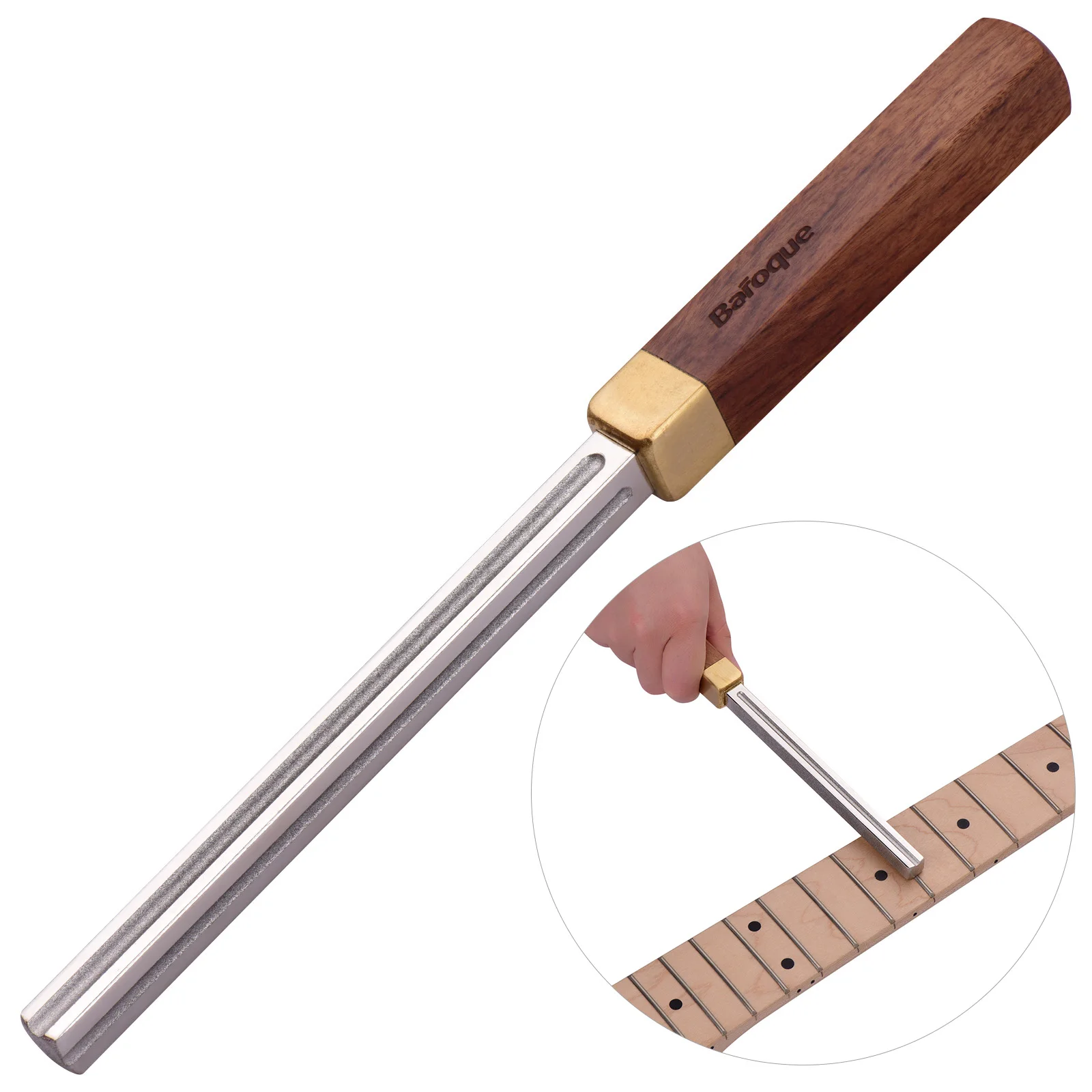 Baroque CD-20 Square Guitar Fret Dressing Metal File with 3 Carborundum Slots Wooden Handle Guitar Repair Maintenance Tool
Baroque CD-20 Square Guitar Fret Dressing Metal File with 3 Carborundum Slots Wooden Handle Guitar Repair Maintenance Tool