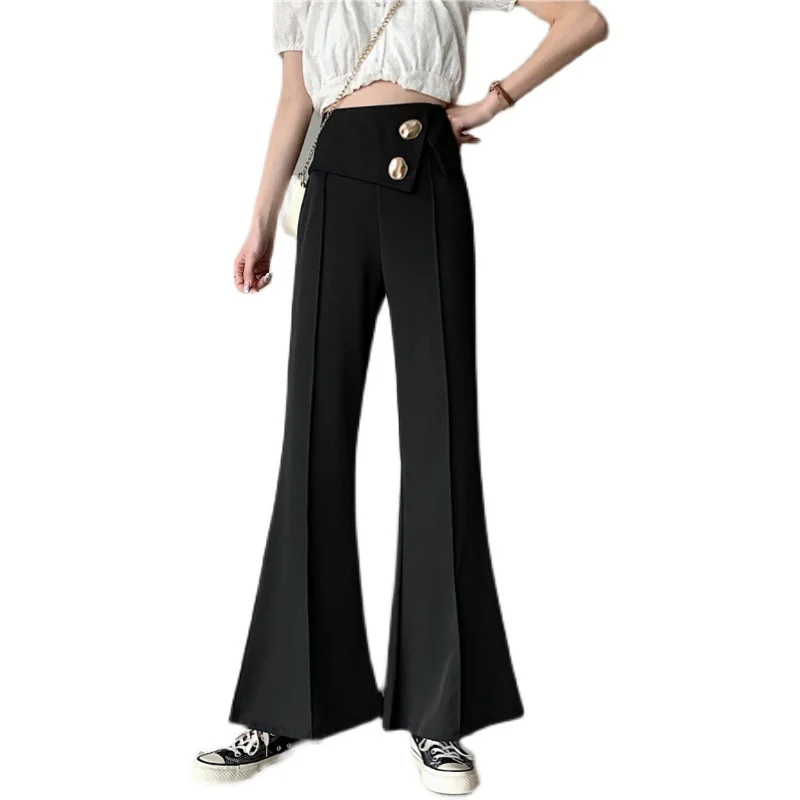 Slim High Waist Flare Pants E-girl Vintage Buttons Solid Y2K Pants Spring Autumn 90s Fashion Black Trousers
Slim High Waist Flare Pants E-girl Vintage Buttons Solid Y2K Pants Spring Autumn 90s Fashion Black Trousers