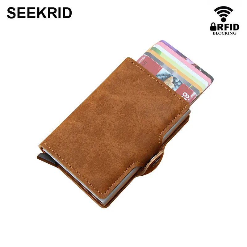 Винтажный кожаный мужской держатель для кредитных карт SEEKRID, мужской держатель для кредитных карт из алюминиевого сплава и металла, умный ч...
Винтажный кожаный мужской держатель для кредитных карт SEEKRID, мужской держатель для кредитных карт из алюминиевого сплава и металла, умный ч...