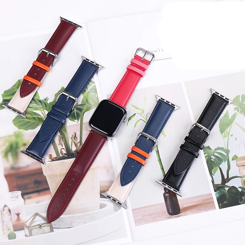 Ремешок из натуральной кожи для Apple Watch Series 5 4 3 2 1 роскошный кожаный браслет