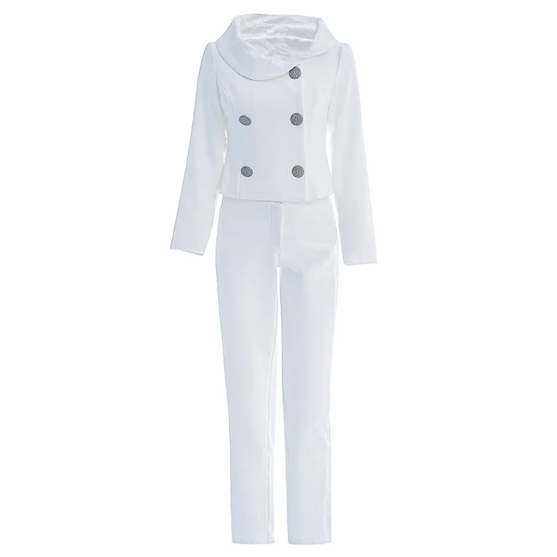 Fall 2020 new women's spell lace minus age baby brought short double-breasted coat two-piece foot trousers temperament
Fall 2020 new women's spell lace minus age baby brought short double-breasted coat two-piece foot trousers temperament