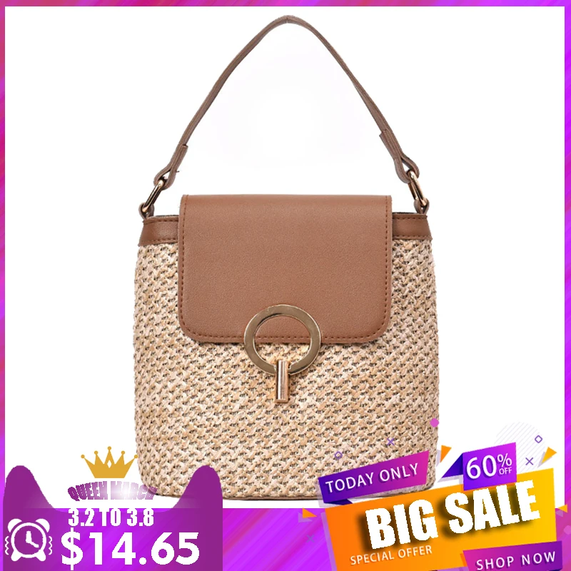 2020 простая Соломенная пляжная сумка на одно плечо, Повседневная текстурная сумка-мессенджер, сумка-мешок популярного цвета, сумка-мессендж... 
2020 простая Соломенная пляжная сумка на одно плечо, Повседневная текстурная сумка-мессенджер, сумка-мешок популярного цвета, сумка-мессендж...