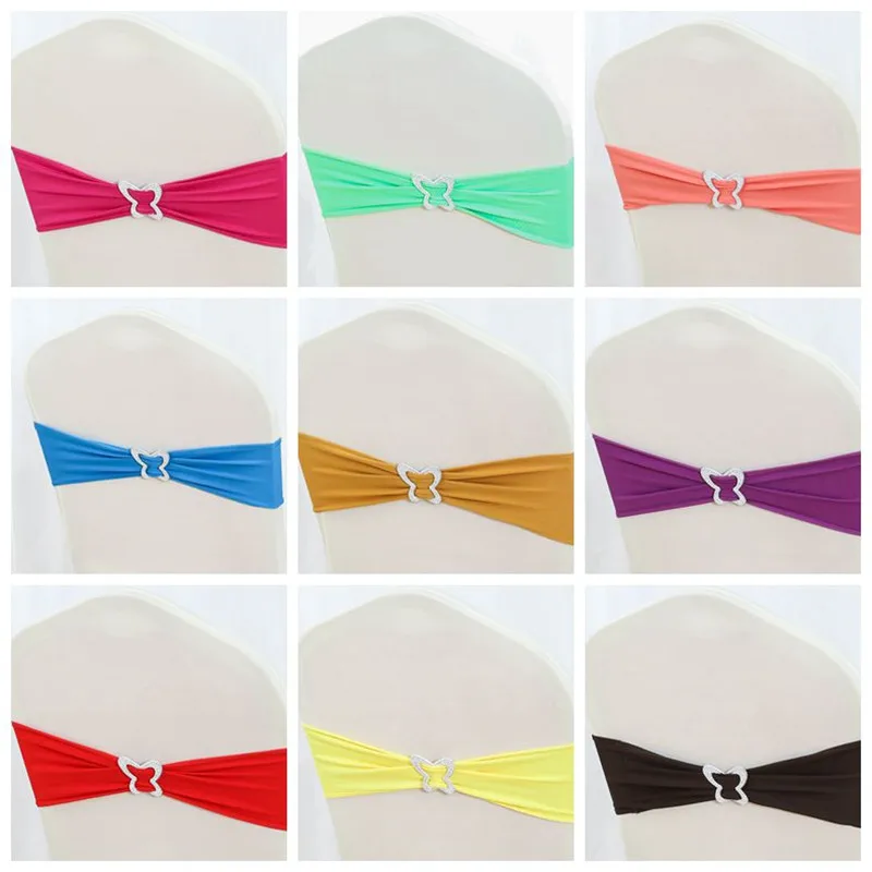 25pcs Sale Lycra Chair Band With Butterfly Buckle Spandex Chair Sashes For Banquet Wedding Chair Cover Banquet Event Decoration
25pcs Sale Lycra Chair Band With Butterfly Buckle Spandex Chair Sashes For Banquet Wedding Chair Cover Banquet Event Decoration
