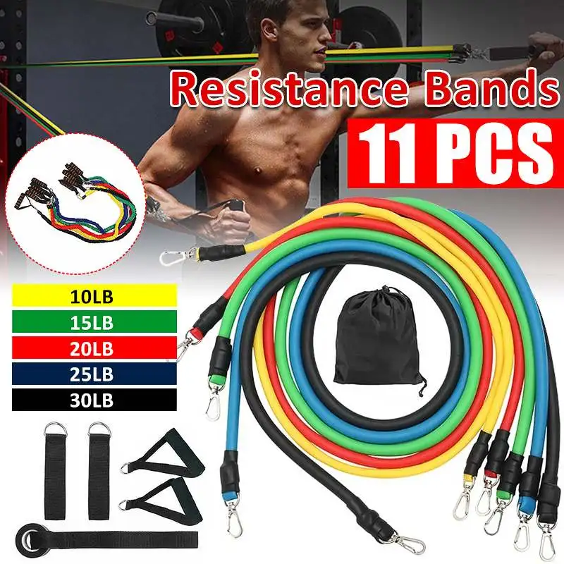 11Pcs Latex Resistance Bands Training Exercise Workout Yoga Tubes Pull Rope Rubber Expander Elastic Bands Fitness with Bag
11Pcs Latex Resistance Bands Training Exercise Workout Yoga Tubes Pull Rope Rubber Expander Elastic Bands Fitness with Bag