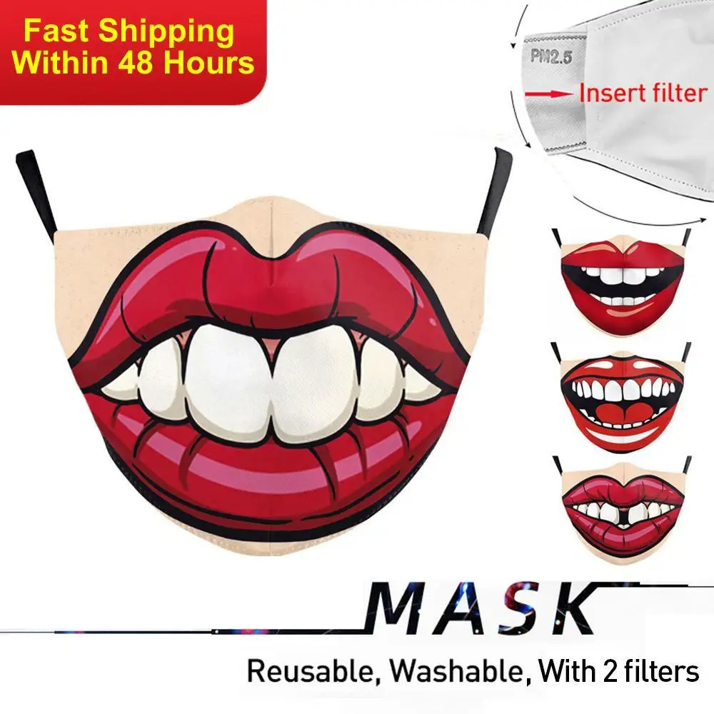 Zawaland Reusable Fashion 3D Big Mouth Printing Mouth Mask Protective PM2.5 Filter Anti dust Face mask Washable Masks
Zawaland Reusable Fashion 3D Big Mouth Printing Mouth Mask Protective PM2.5 Filter Anti dust Face mask Washable Masks