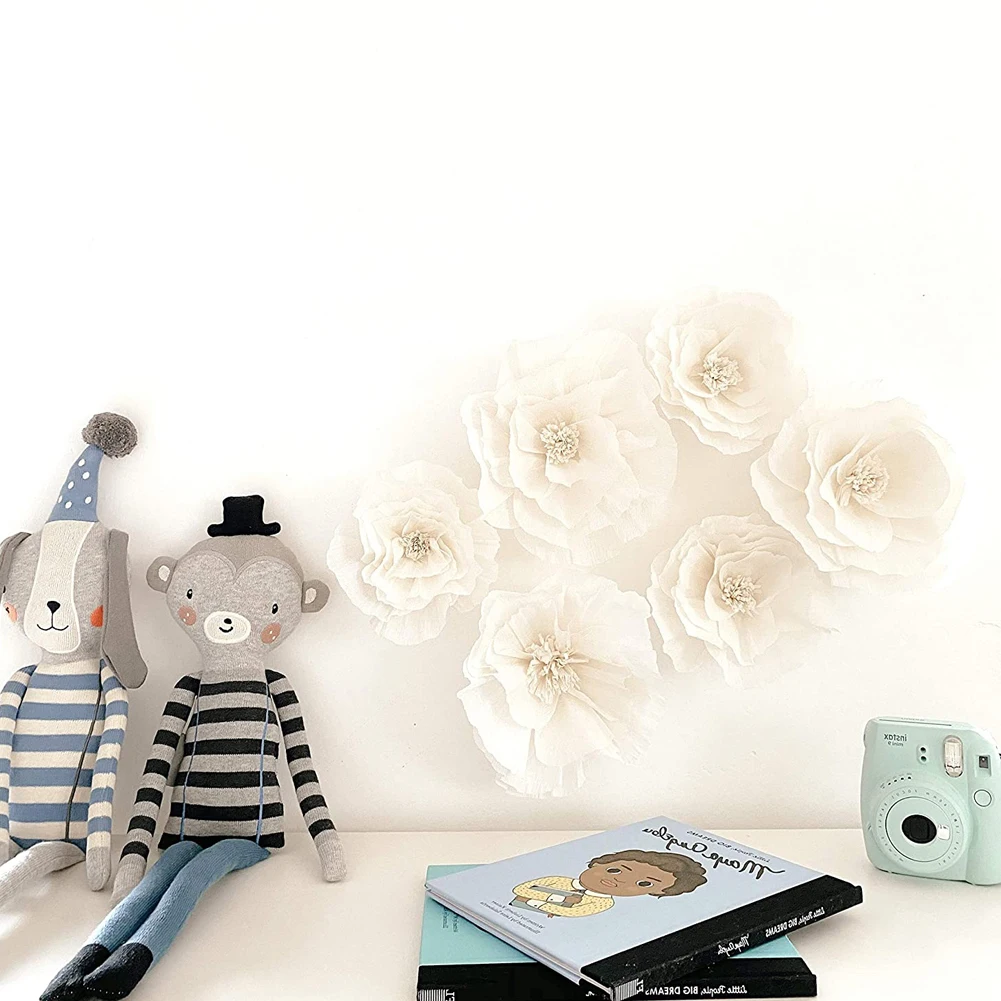 6PCS Wall Flowers Decorations 3D DIY Paper Fake Flowers White For Wall Decor Hanging Outdoor Garden Wedding Bridal Accessories
6PCS Wall Flowers Decorations 3D DIY Paper Fake Flowers White For Wall Decor Hanging Outdoor Garden Wedding Bridal Accessories