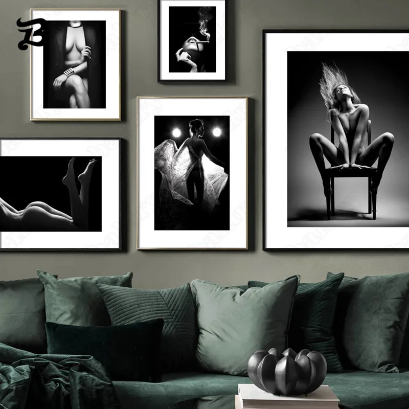 Vintage Sexy Woman Canvas Painting Wall Art Nordic Poster Print Smoking Nude Woman Wall Pictures Black and White Home Decoration
Vintage Sexy Woman Canvas Painting Wall Art Nordic Poster Print Smoking Nude Woman Wall Pictures Black and White Home Decoration