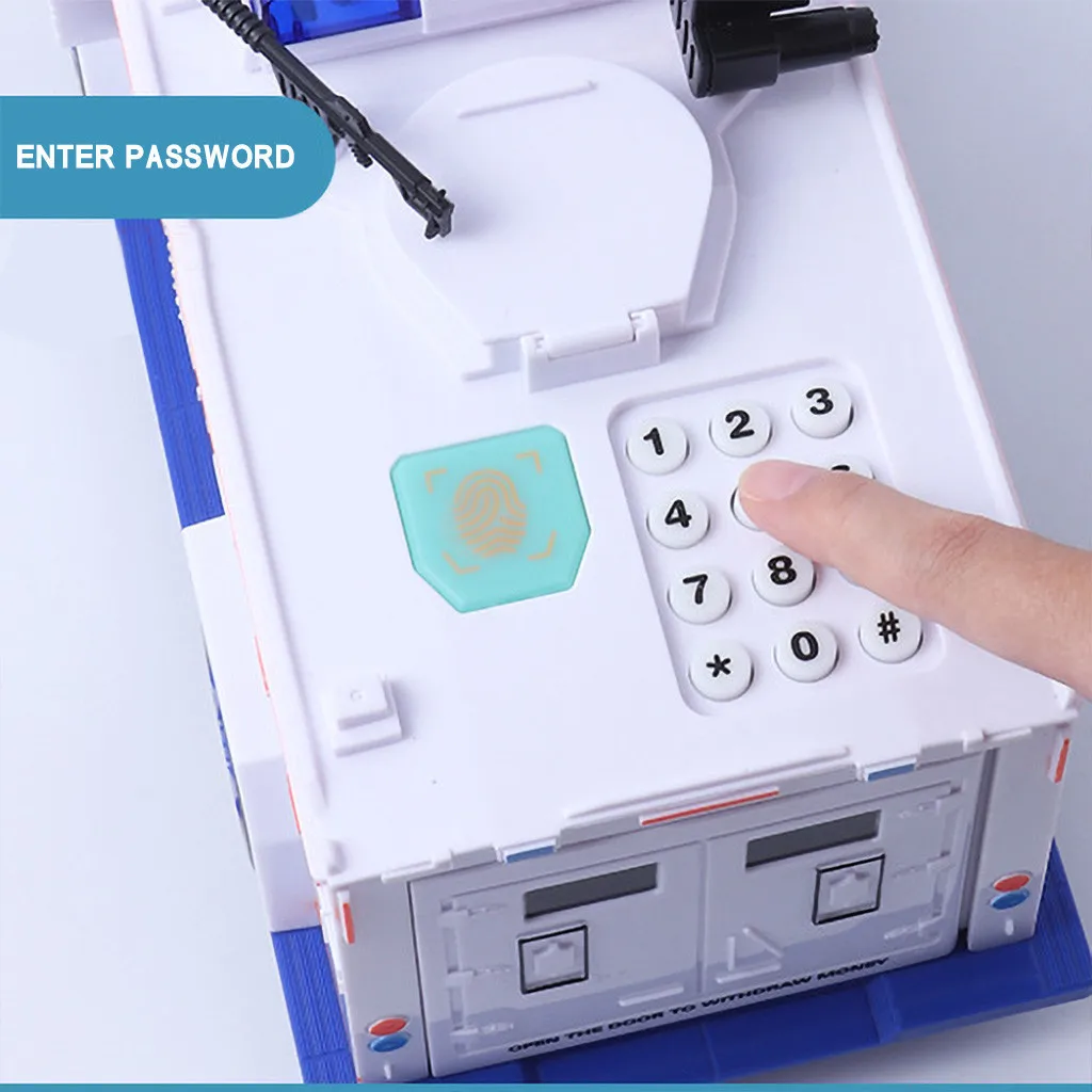 Piggy- Bank Money Saving Box Safe Car Truck Plastic Password for Kids Toy Fingerprint Password Cash Piggy Bank Enfant Toy
Piggy- Bank Money Saving Box Safe Car Truck Plastic Password for Kids Toy Fingerprint Password Cash Piggy Bank Enfant Toy