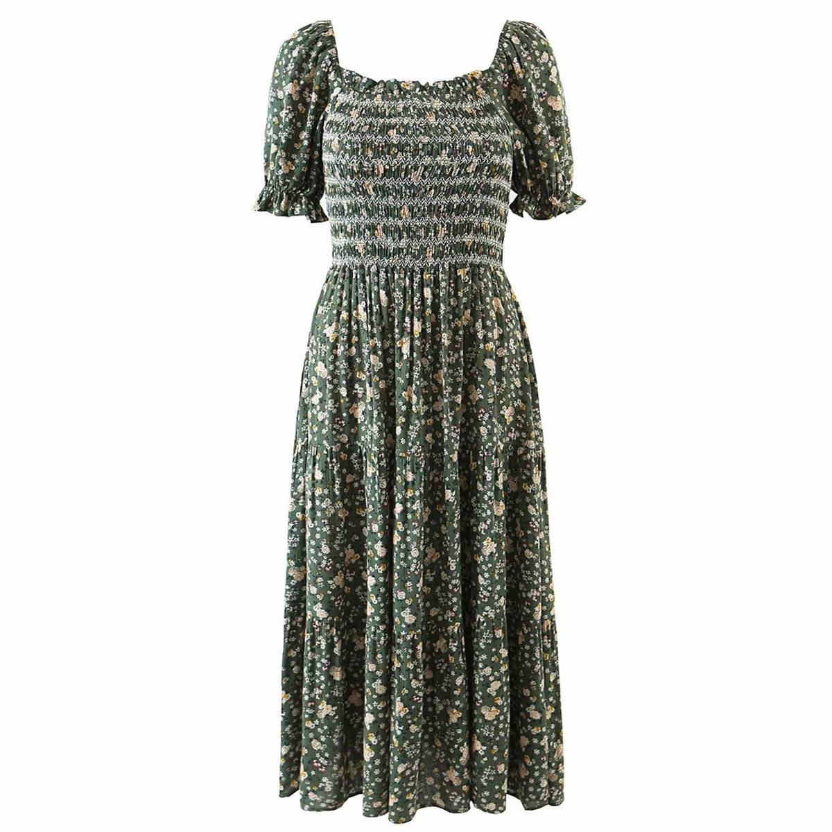 Jastie Women Dresses Summer Nice Square Neck Floral Print Puff Short Sleeve Midi Dress Bohemian Pleated Beach Party Casual Dress
Jastie Women Dresses Summer Nice Square Neck Floral Print Puff Short Sleeve Midi Dress Bohemian Pleated Beach Party Casual Dress