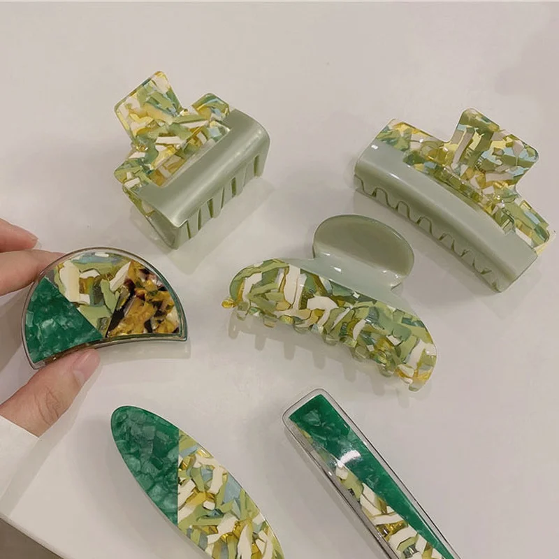 Minar Vintage Multiple Green Color Printing Hair Claw Cross Geometric Arcylic Hair Accessories Headwear for Women Gifts 2021
Minar Vintage Multiple Green Color Printing Hair Claw Cross Geometric Arcylic Hair Accessories Headwear for Women Gifts 2021
