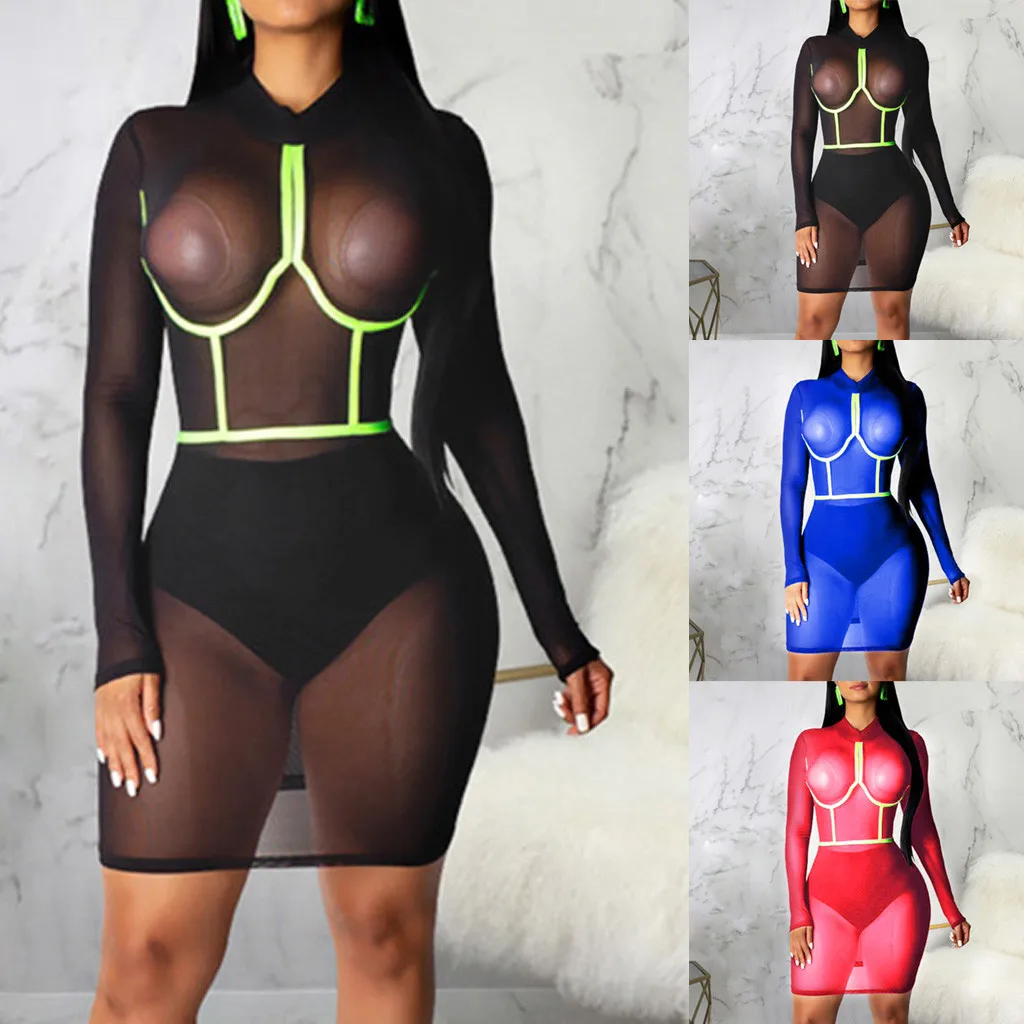 Ladies Long Sleeve Sleeve Mesh Sheer Dress Large Size Bralette O Neck Long Sleeve Bra Strap Ladies Sling Dress 50*
Ladies Long Sleeve Sleeve Mesh Sheer Dress Large Size Bralette O Neck Long Sleeve Bra Strap Ladies Sling Dress 50*