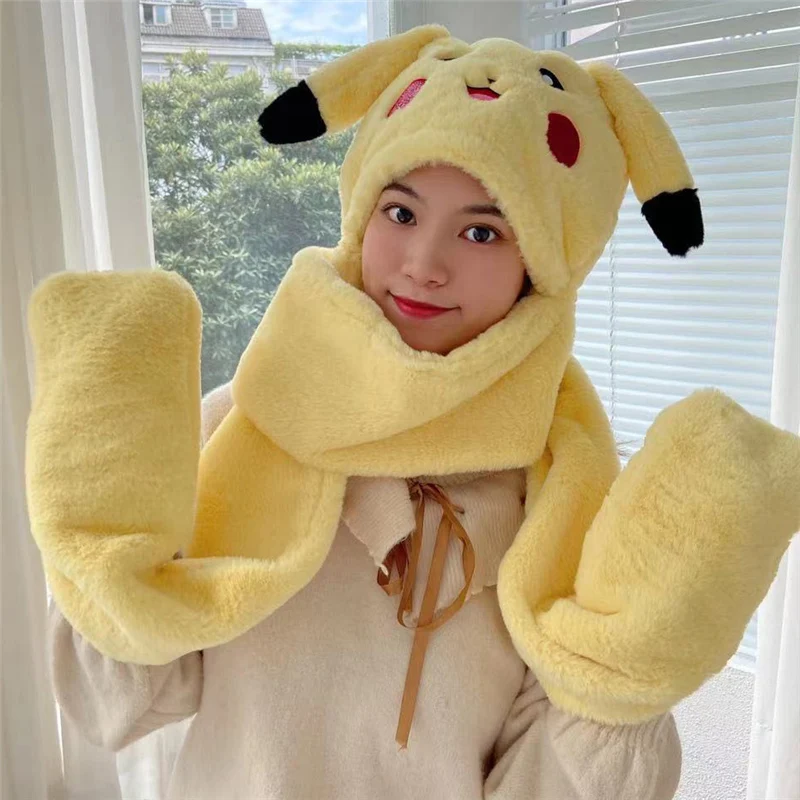 New winter Pokemon Pikachu movable ear plush soft hat Bib women's thickened warm gloves hat scarf decorative children's gift
New winter Pokemon Pikachu movable ear plush soft hat Bib women's thickened warm gloves hat scarf decorative children's gift