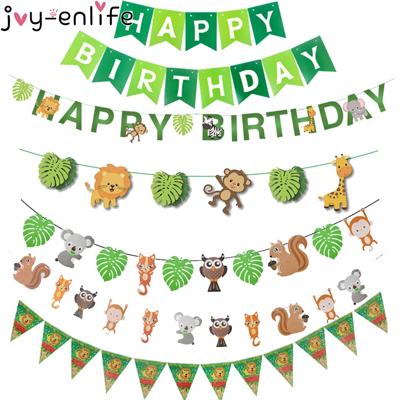 JOY-ENLIFE Jungle Birthday Banner Amimal Garland Birthday Paper Garland Flag Palm Leaf Banner Babyshower Safari Animal Pennant
JOY-ENLIFE Jungle Birthday Banner Amimal Garland Birthday Paper Garland Flag Palm Leaf Banner Babyshower Safari Animal Pennant