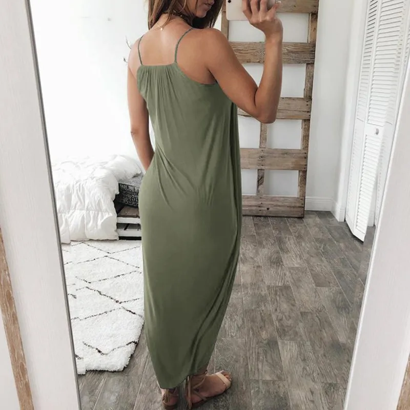 Summer Sexy Spaghetti Belt Women's Long Skirt 2021 Fashion Solid Sleeveless Beach Split Robe Ladies Midi Dress Plus Size
Summer Sexy Spaghetti Belt Women's Long Skirt 2021 Fashion Solid Sleeveless Beach Split Robe Ladies Midi Dress Plus Size