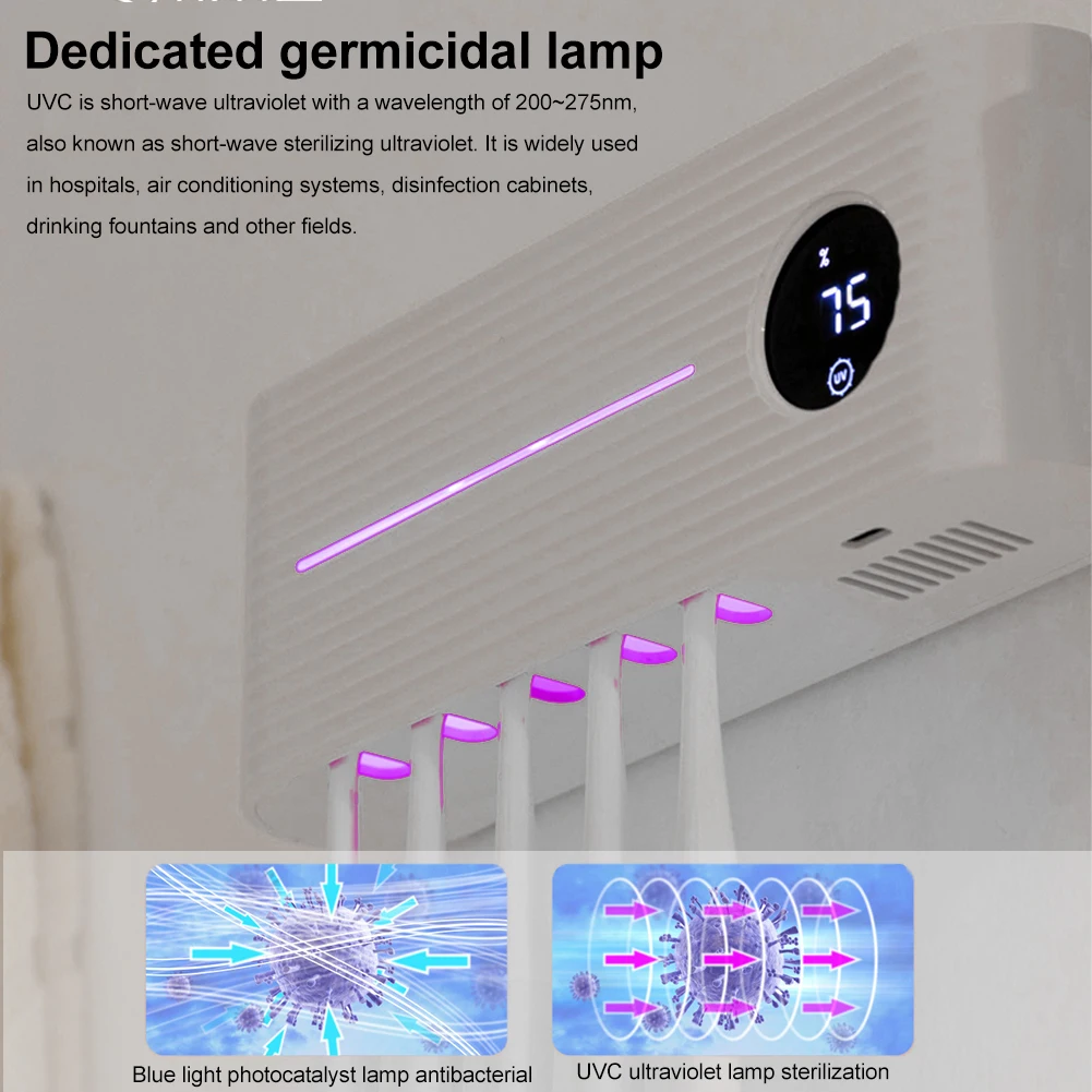 Modern With Mini Fan Multifunction Toothpaste Dispenser Electric Toothbrush Holder Rechargeable For Bathroom UV Wall Mounted
Modern With Mini Fan Multifunction Toothpaste Dispenser Electric Toothbrush Holder Rechargeable For Bathroom UV Wall Mounted