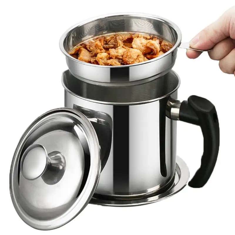 1.3L Stainless Steel Oil Strainer Pot Container Jug Storage Can With Filter Cooking Oil Pot For Kitchen Household Tools
1.3L Stainless Steel Oil Strainer Pot Container Jug Storage Can With Filter Cooking Oil Pot For Kitchen Household Tools