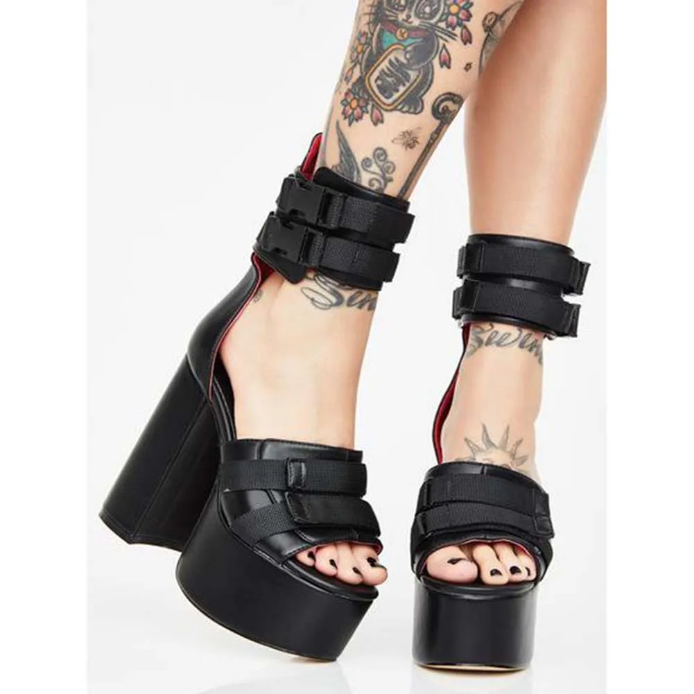 BONJOMARISA New Brand Female Sexy Block Heel Open Toe Sandals Summer Buckle Platform Party Sandals Women Cool Punk Shoes Woman
BONJOMARISA New Brand Female Sexy Block Heel Open Toe Sandals Summer Buckle Platform Party Sandals Women Cool Punk Shoes Woman