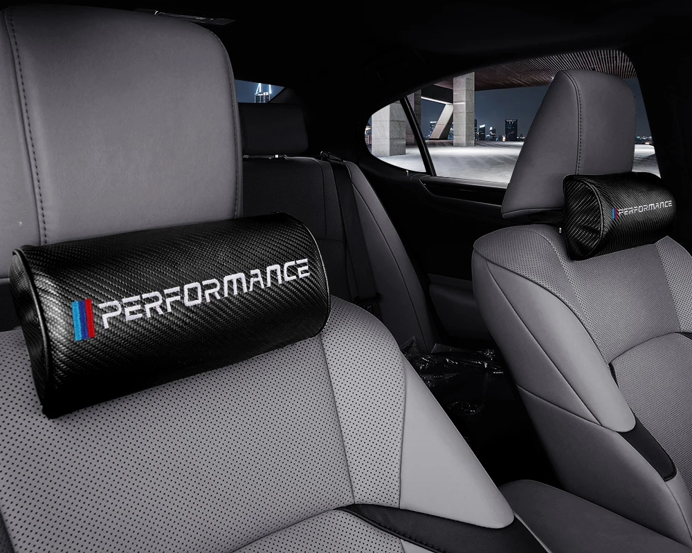 Автомобильная Кожаная подушка на подголовник с эмблемой M Performance для BMW E28 E30 E34 E36 E39