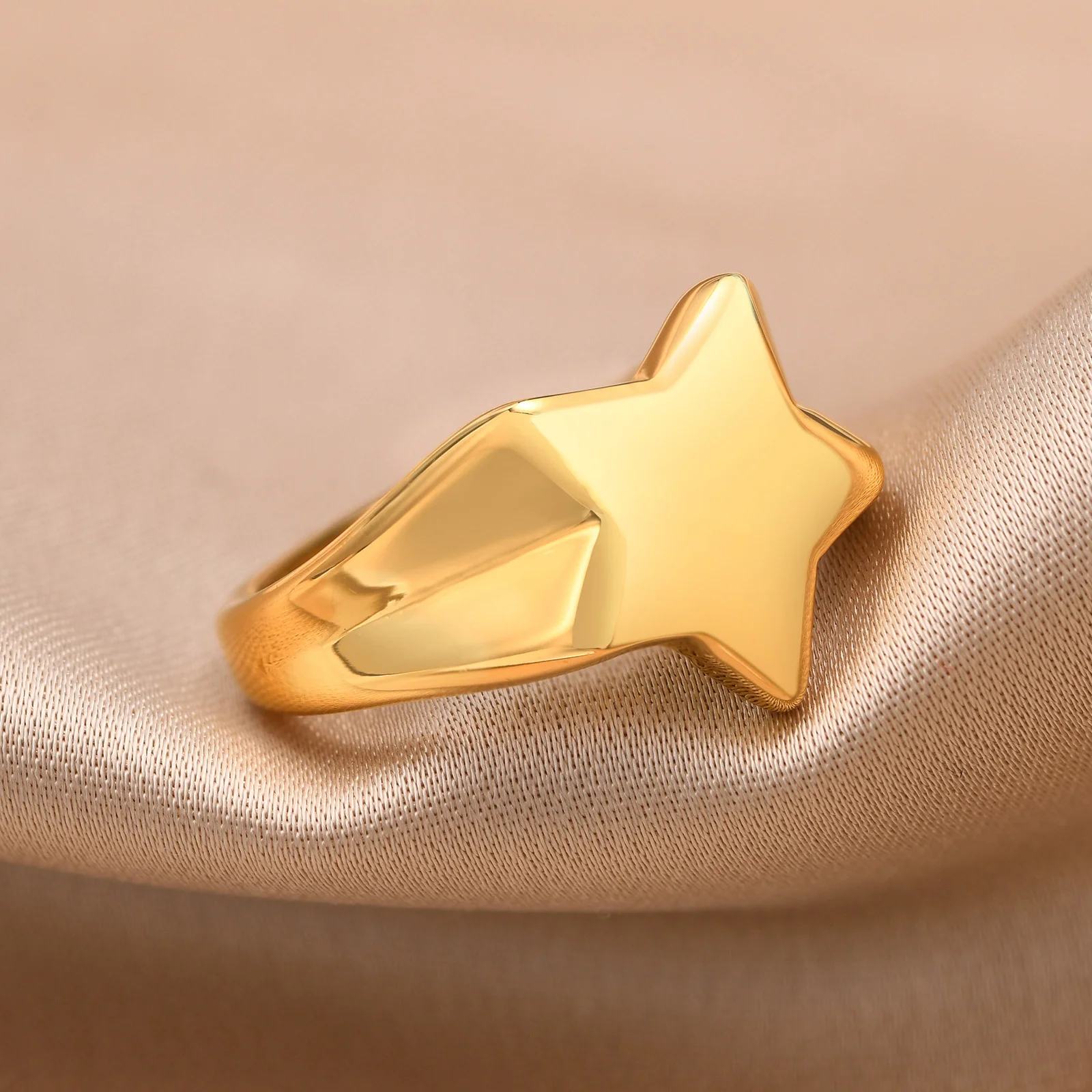 Stylish Five-pointed Stars Rings for Women ,Gold Color Stainless Steel Chain Bands Accessory,Chic Wedding Gift to Her Jewelry
Stylish Five-pointed Stars Rings for Women ,Gold Color Stainless Steel Chain Bands Accessory,Chic Wedding Gift to Her Jewelry