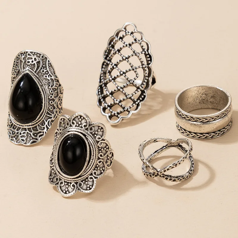 9/7/5-piece Set Womens Ring Set Fashion Jewelry Retro Diamond Gemstone Ring Set Geometric Snake-Shaped Five-Pointed Star Ring
9/7/5-piece Set Womens Ring Set Fashion Jewelry Retro Diamond Gemstone Ring Set Geometric Snake-Shaped Five-Pointed Star Ring
