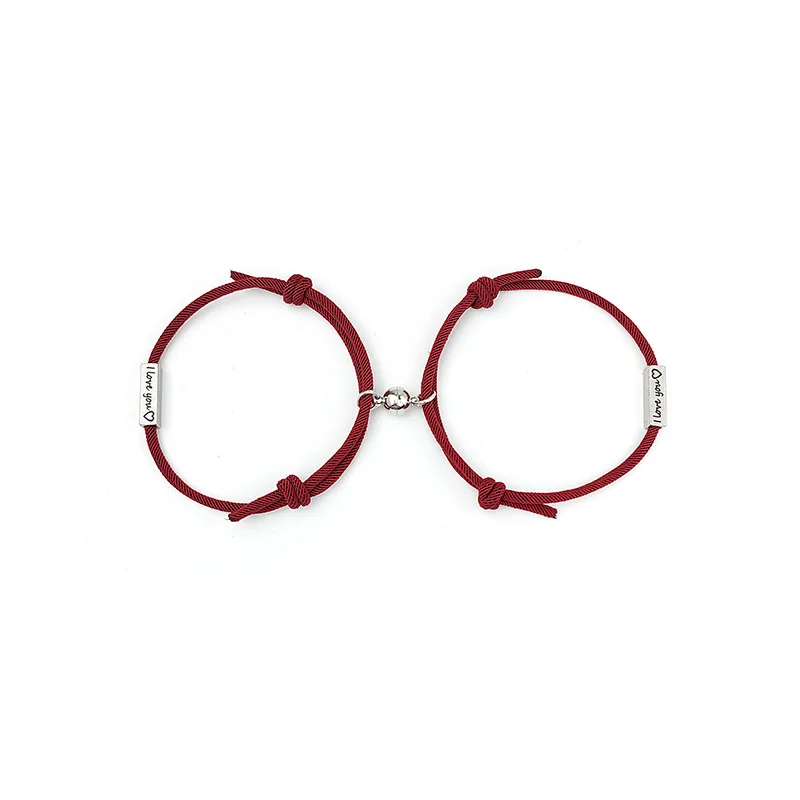 2pcs I LOVE YOU Matching Bracelets Lover Heart Magnetic Knitted Bracelet Sets Couple Relationship Evidence Valentine's Day 
2pcs I LOVE YOU Matching Bracelets Lover Heart Magnetic Knitted Bracelet Sets Couple Relationship Evidence Valentine's Day