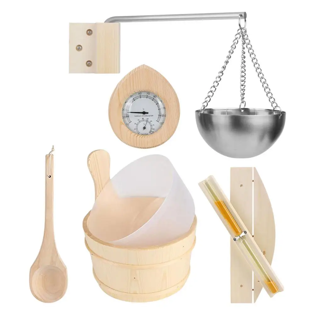 Wooden Sauna Bucket With 4LWood Bucket,Spoon,Hourglass,Hygrometer,Oil Holder Essential Spa Accessory For Steam Room Sauna Bucket
Wooden Sauna Bucket With 4LWood Bucket,Spoon,Hourglass,Hygrometer,Oil Holder Essential Spa Accessory For Steam Room Sauna Bucket