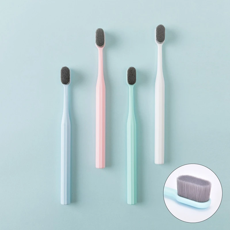 

Зубная щетка с мягкой пластиковой ручкой для ухода за полостью рта, ультратонкая зубная щетка Nano с коробкой