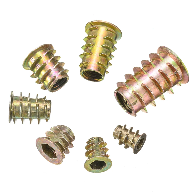 100pcs M4/5/6/8/10 Zinc Alloy Threaded Hex Drive Insert Fixing Wood Screw Inserts Nuts Insert Knurled Nuts Knurling Tool
100pcs M4/5/6/8/10 Zinc Alloy Threaded Hex Drive Insert Fixing Wood Screw Inserts Nuts Insert Knurled Nuts Knurling Tool