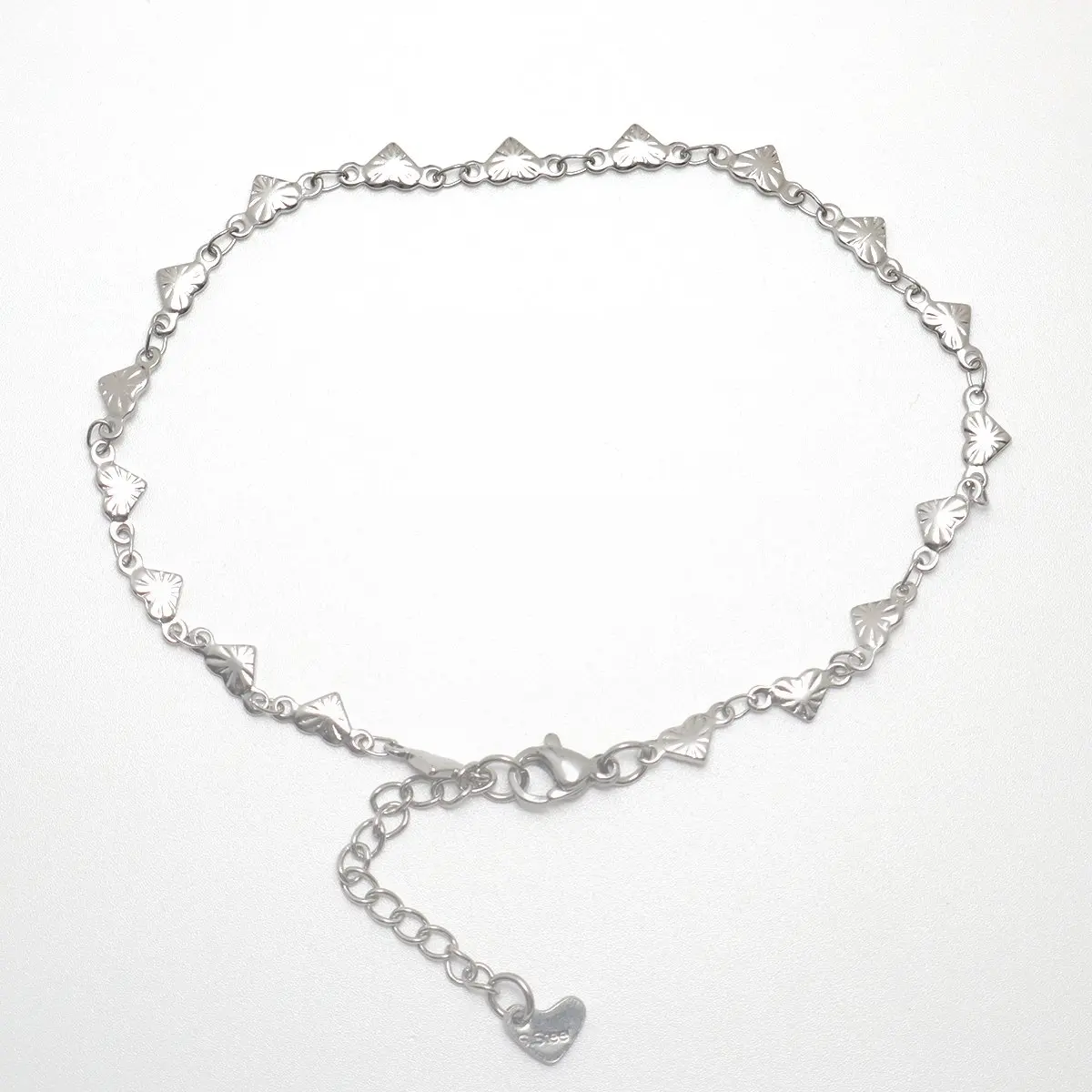 

304 Stainless Steel Anklet Heart Carved Pattern Beach Barefoot Sandals Foot Leg Chain Ankle Bracelets For Fashion Women Jewelry