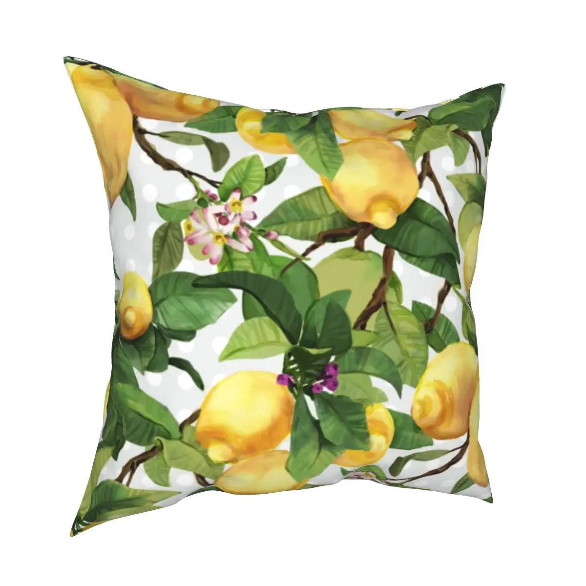 

Watercolor Lemon Pillowcase Printed Polyester Cushion Cover Decor Pillow Case Cover Bedroom Zippered 18"
