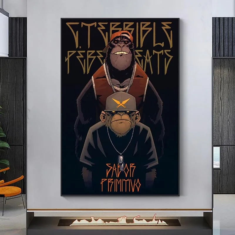 Hip-Hop Monkey Brother Posters And Prints Funny Cartoon Animal Canvas Painting On Wall Art Picture For Living Room Decoration
Hip-Hop Monkey Brother Posters And Prints Funny Cartoon Animal Canvas Painting On Wall Art Picture For Living Room Decoration
