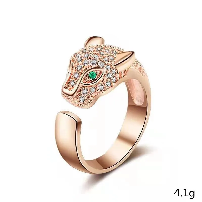 Fashion personality leopard head ring gold color inlaid zircon open ring unisex party jewelry gift
Fashion personality leopard head ring gold color inlaid zircon open ring unisex party jewelry gift