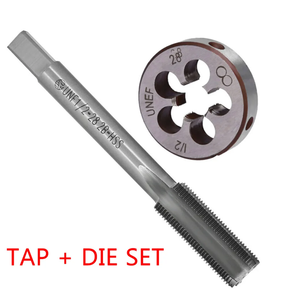 2pcs/Set 1/2-28 Tap 1/2x28 Die TPI Kit UNEF HSS Right Hand Thread Tool Titanium Nitride Coated Tap & Die Rust Free
2pcs/Set 1/2-28 Tap 1/2x28 Die TPI Kit UNEF HSS Right Hand Thread Tool Titanium Nitride Coated Tap & Die Rust Free