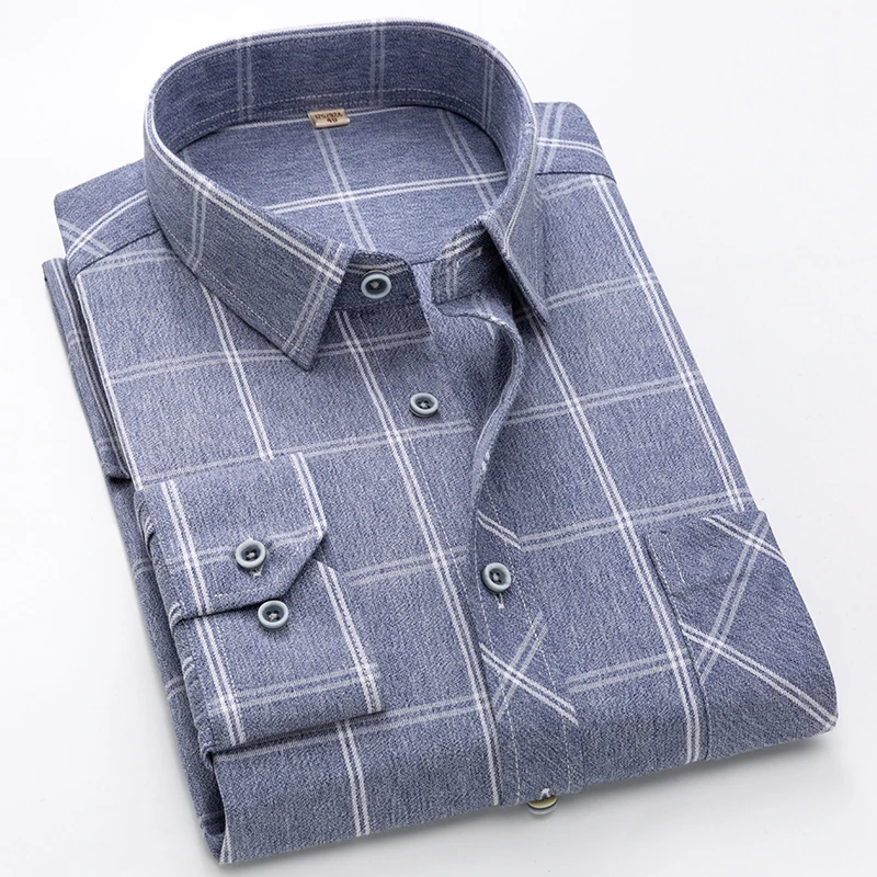 Men's Classic Wrinkle-Resistant Long Sleeve Dress Shirt Patch Chest Pocket Formal Business Standard-fit Plaid Striped Shirts
Men's Classic Wrinkle-Resistant Long Sleeve Dress Shirt Patch Chest Pocket Formal Business Standard-fit Plaid Striped Shirts