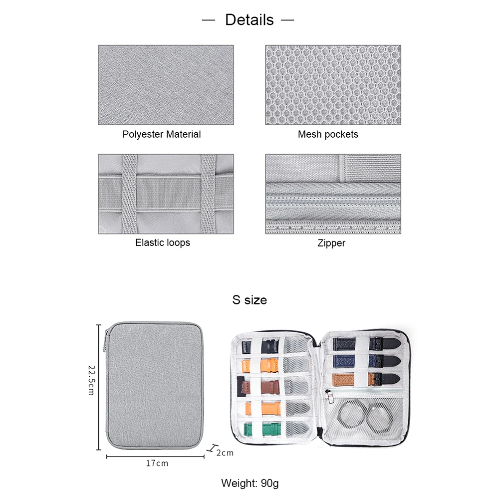 Watch Band Case Travel Organizer Bag for Apple Watch Band Box Pouch For Samsung/Huawei Smart watch Strap Organizer Holder Bag
Watch Band Case Travel Organizer Bag for Apple Watch Band Box Pouch For Samsung/Huawei Smart watch Strap Organizer Holder Bag